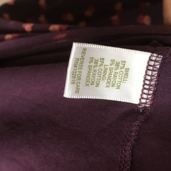 Garnet Hill Knit Floral Print V Neck Empire Waist Midi Dress 3/4 Sleeve … - Picture 3 of 4